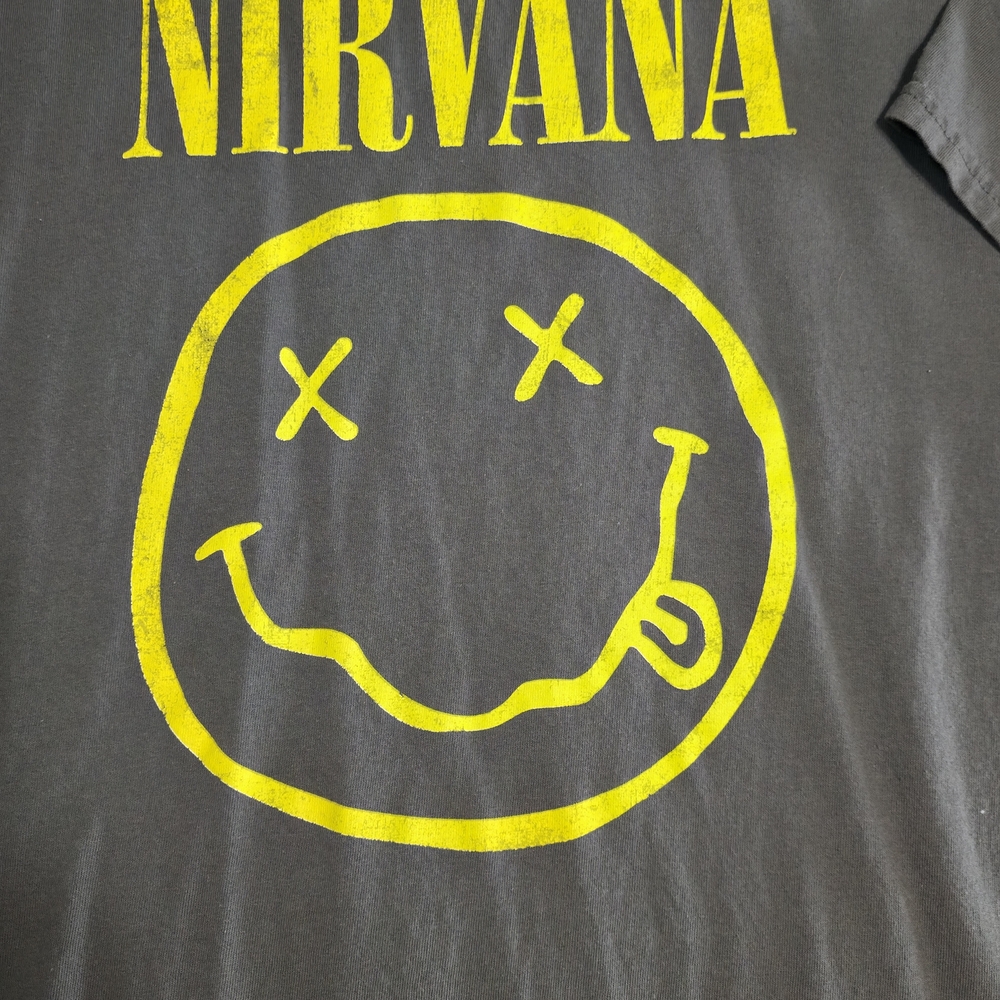 Nirvana Gray T-Shirt with Yellow Logo - Picture 2 of 4